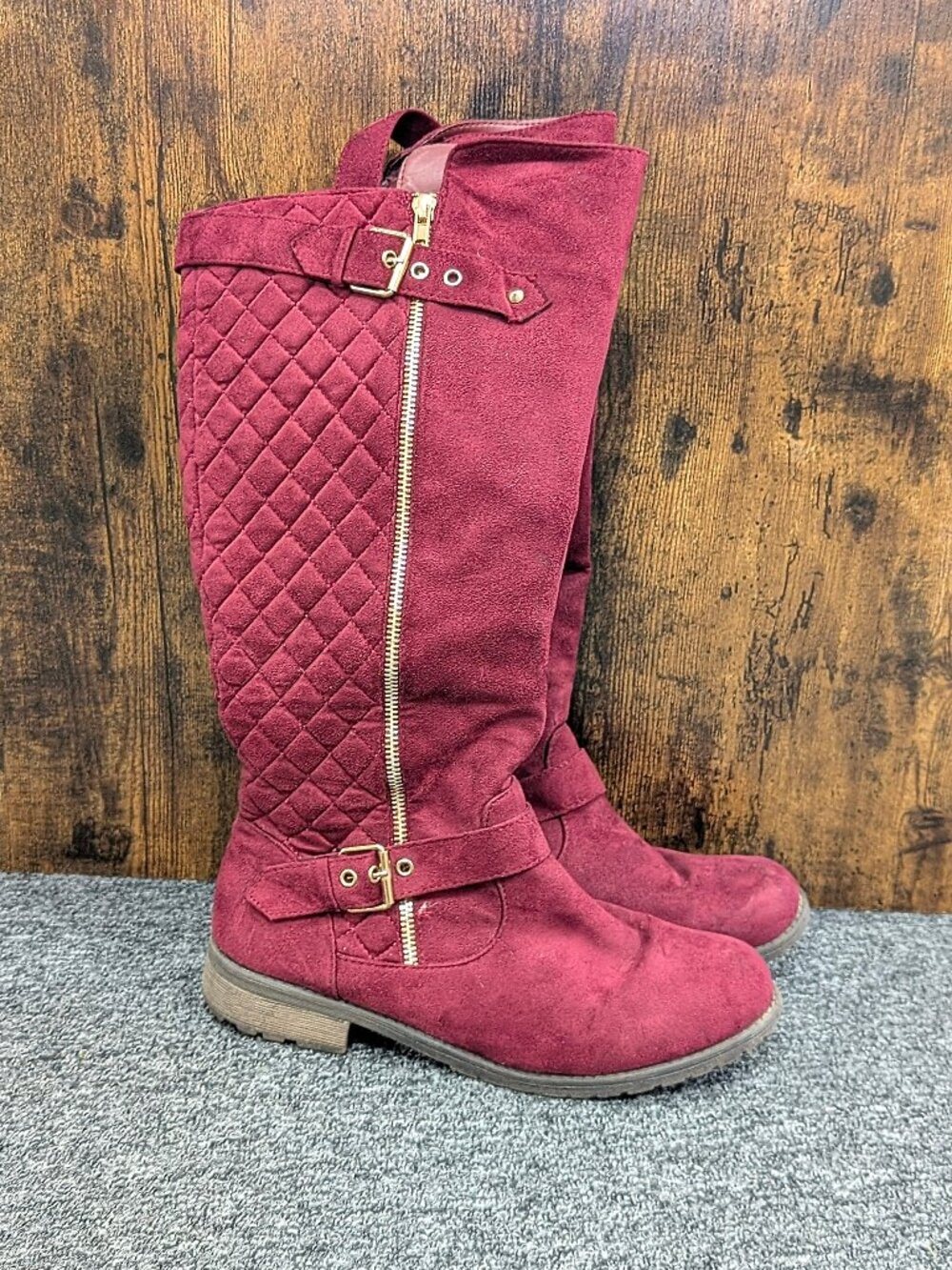 Forever Velvety Red Tall Boots